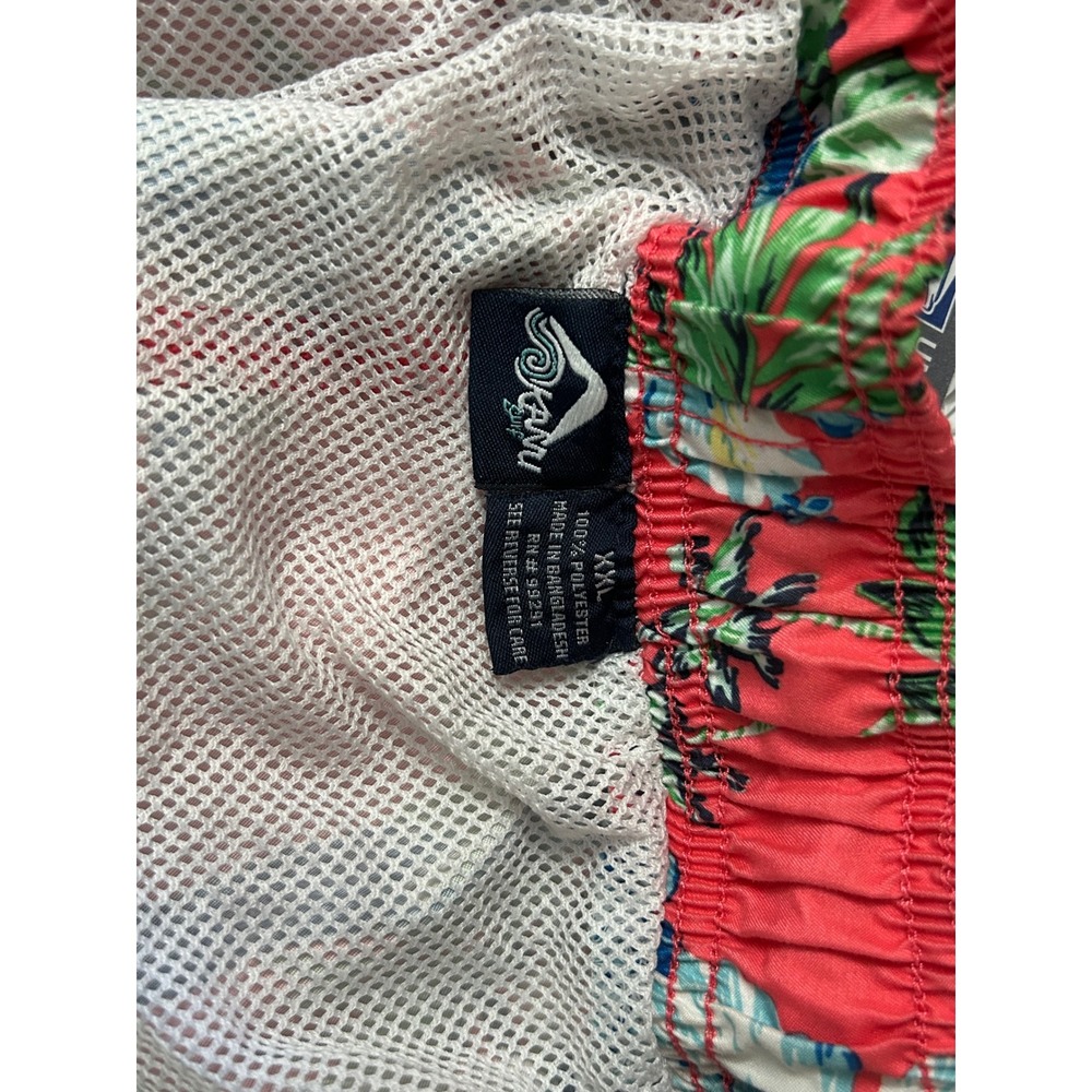 Kanu Surf Men's Tropical Parrot Floral Swim Trunks Shorts Red Blue XXL - Picture 2 of 2